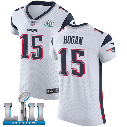 Nike Patriots #15 Chris Hogan White Super Bowl LII Men's Stitched NFL Vapor Untouchable Elite Jersey